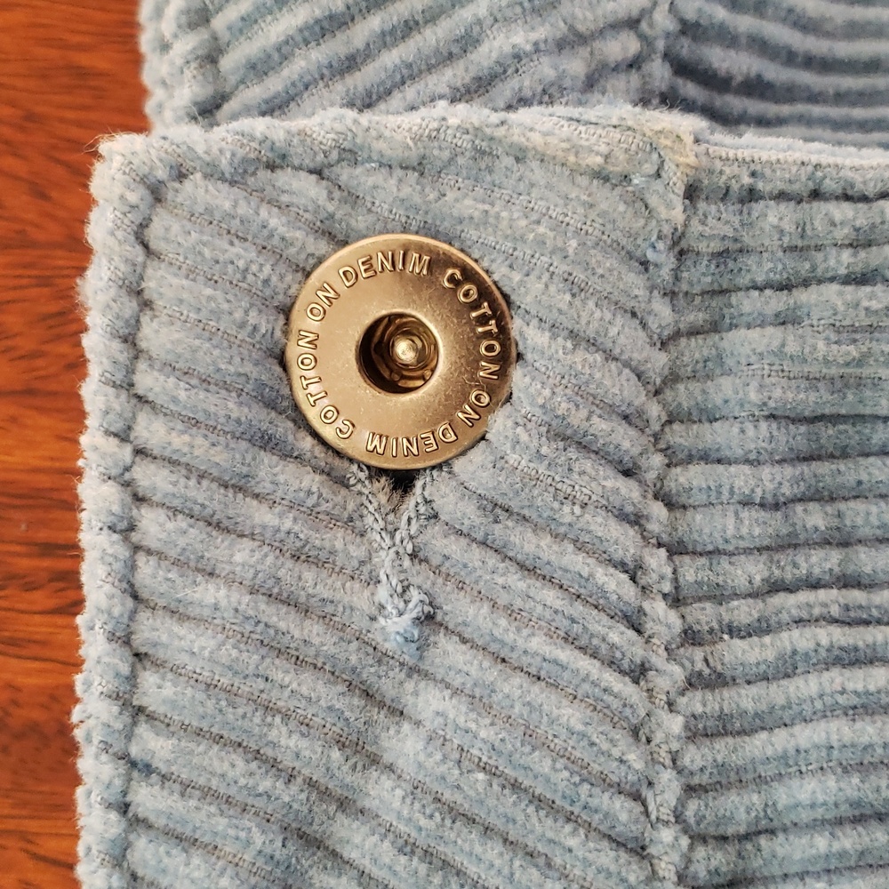 COTTON ON Sky Blue Corduroy Cargo Skirt • Utility Mini • 29” Waist • SIZE 4 - Picture 10 of 14